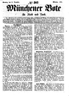 Münchener Bote für Stadt und Land Sonntag 22. Dezember 1861