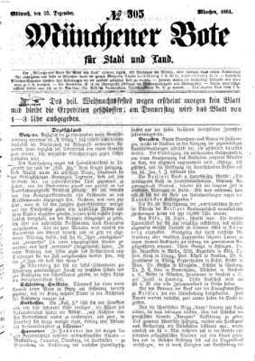 Münchener Bote für Stadt und Land Mittwoch 25. Dezember 1861