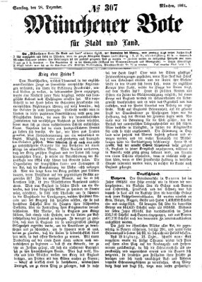 Münchener Bote für Stadt und Land Samstag 28. Dezember 1861