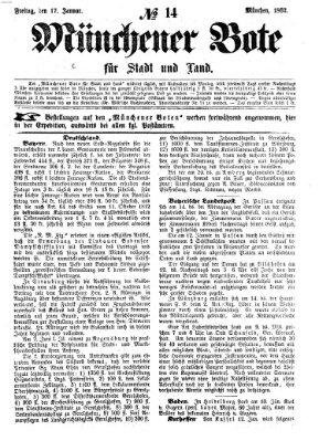 Münchener Bote für Stadt und Land Freitag 17. Januar 1862