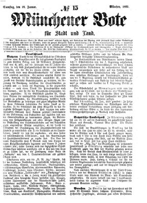 Münchener Bote für Stadt und Land Samstag 18. Januar 1862