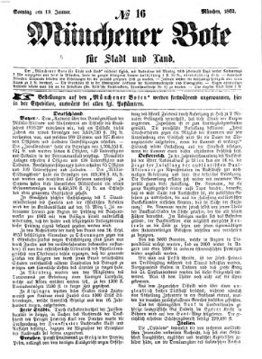 Münchener Bote für Stadt und Land Sonntag 19. Januar 1862