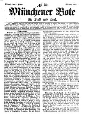 Münchener Bote für Stadt und Land Mittwoch 5. Februar 1862