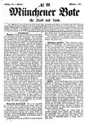 Münchener Bote für Stadt und Land Freitag 7. Februar 1862