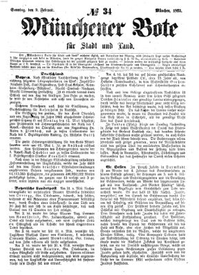 Münchener Bote für Stadt und Land Sonntag 9. Februar 1862