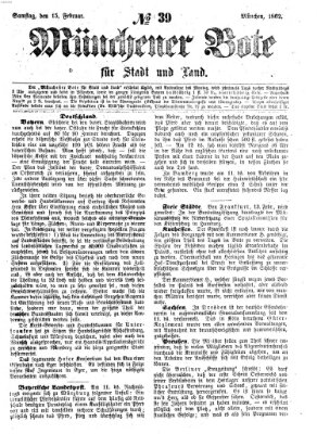 Münchener Bote für Stadt und Land Samstag 15. Februar 1862