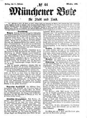 Münchener Bote für Stadt und Land Freitag 21. Februar 1862