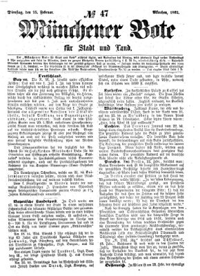 Münchener Bote für Stadt und Land Dienstag 25. Februar 1862