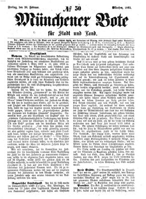 Münchener Bote für Stadt und Land Freitag 28. Februar 1862