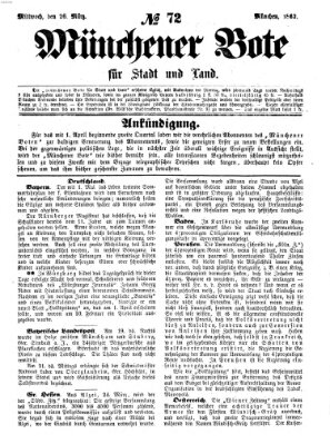Münchener Bote für Stadt und Land Mittwoch 26. März 1862