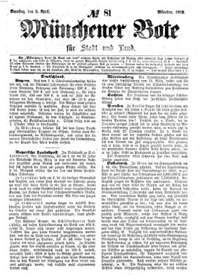 Münchener Bote für Stadt und Land Samstag 5. April 1862