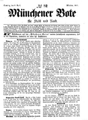 Münchener Bote für Stadt und Land Sonntag 6. April 1862