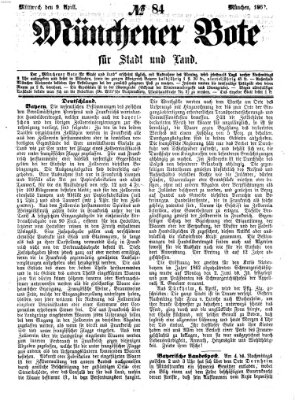 Münchener Bote für Stadt und Land Mittwoch 9. April 1862