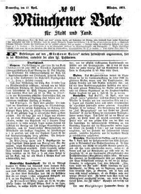 Münchener Bote für Stadt und Land Donnerstag 17. April 1862