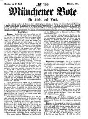 Münchener Bote für Stadt und Land Sonntag 27. April 1862