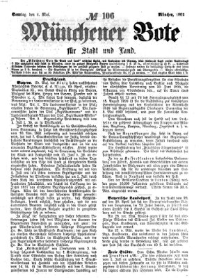 Münchener Bote für Stadt und Land Sonntag 4. Mai 1862