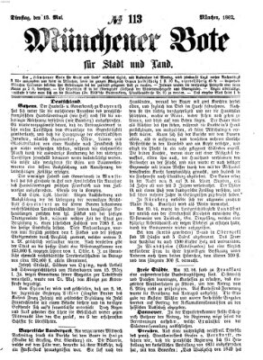 Münchener Bote für Stadt und Land Dienstag 13. Mai 1862