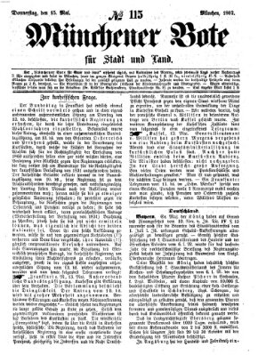 Münchener Bote für Stadt und Land Donnerstag 15. Mai 1862