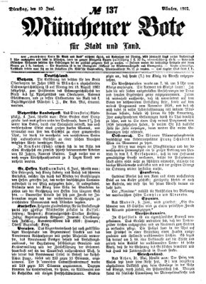 Münchener Bote für Stadt und Land Dienstag 10. Juni 1862