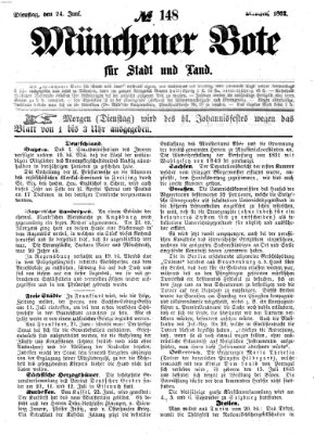 Münchener Bote für Stadt und Land Dienstag 24. Juni 1862