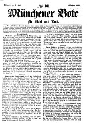 Münchener Bote für Stadt und Land Mittwoch 9. Juli 1862