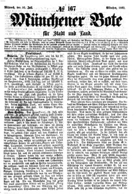 Münchener Bote für Stadt und Land Mittwoch 16. Juli 1862