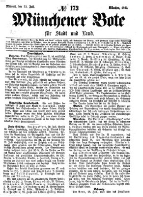 Münchener Bote für Stadt und Land Mittwoch 23. Juli 1862