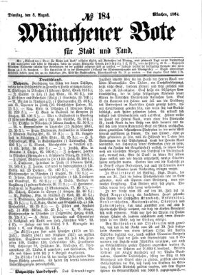 Münchener Bote für Stadt und Land Dienstag 5. August 1862