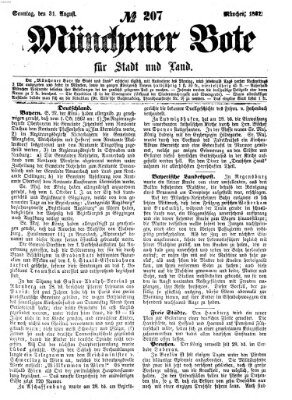 Münchener Bote für Stadt und Land Sonntag 31. August 1862