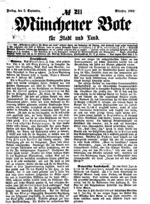 Münchener Bote für Stadt und Land Freitag 5. September 1862