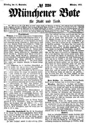 Münchener Bote für Stadt und Land Dienstag 16. September 1862