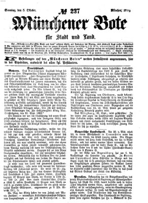 Münchener Bote für Stadt und Land Sonntag 5. Oktober 1862