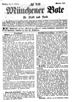 Münchener Bote für Stadt und Land Samstag 11. Oktober 1862