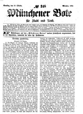 Münchener Bote für Stadt und Land Samstag 18. Oktober 1862