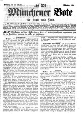 Münchener Bote für Stadt und Land Samstag 25. Oktober 1862