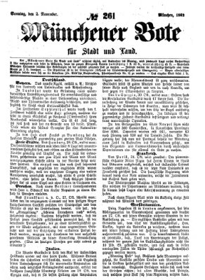 Münchener Bote für Stadt und Land Sonntag 2. November 1862