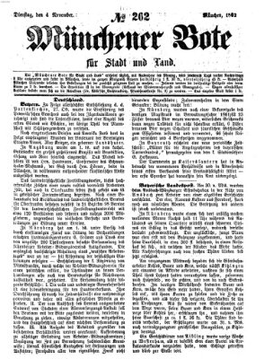 Münchener Bote für Stadt und Land Dienstag 4. November 1862