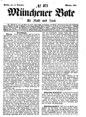 Münchener Bote für Stadt und Land Freitag 14. November 1862