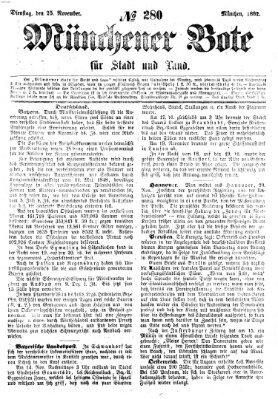 Münchener Bote für Stadt und Land Dienstag 25. November 1862