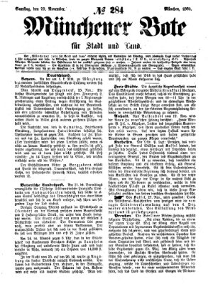 Münchener Bote für Stadt und Land Samstag 29. November 1862