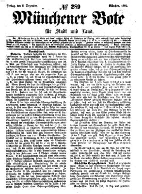 Münchener Bote für Stadt und Land Freitag 5. Dezember 1862