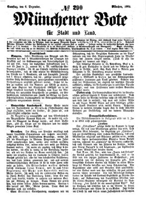 Münchener Bote für Stadt und Land Samstag 6. Dezember 1862