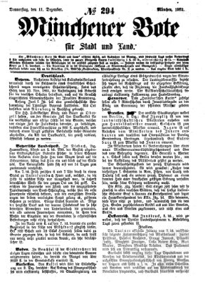 Münchener Bote für Stadt und Land Donnerstag 11. Dezember 1862