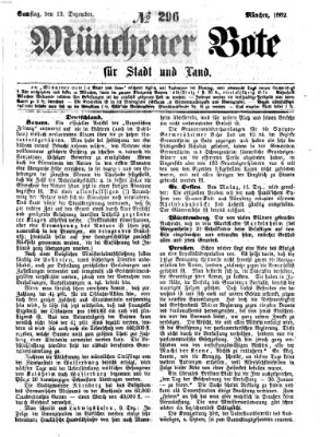 Münchener Bote für Stadt und Land Samstag 13. Dezember 1862