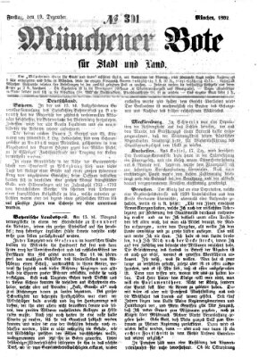 Münchener Bote für Stadt und Land Freitag 19. Dezember 1862