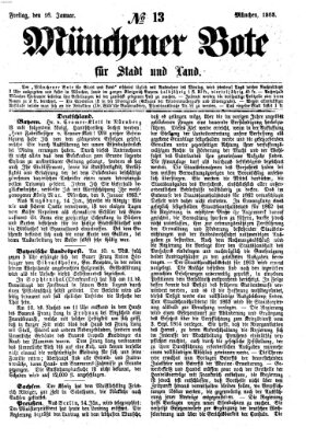 Münchener Bote für Stadt und Land Freitag 16. Januar 1863