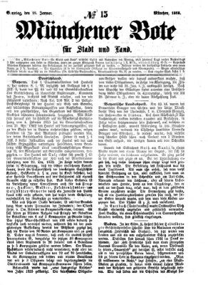 Münchener Bote für Stadt und Land Sonntag 18. Januar 1863