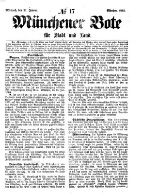 Münchener Bote für Stadt und Land Mittwoch 21. Januar 1863