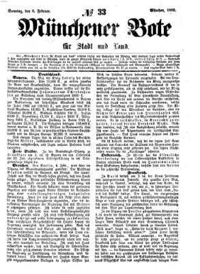 Münchener Bote für Stadt und Land Sonntag 8. Februar 1863