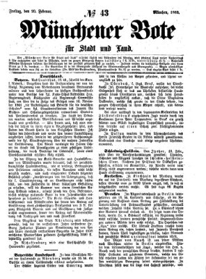 Münchener Bote für Stadt und Land Freitag 20. Februar 1863